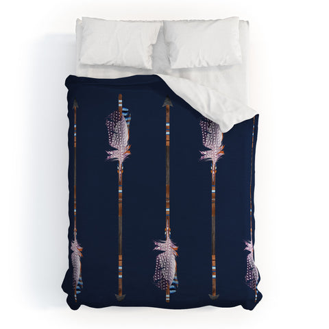 Iveta Abolina Native Blue Arrows Duvet Cover