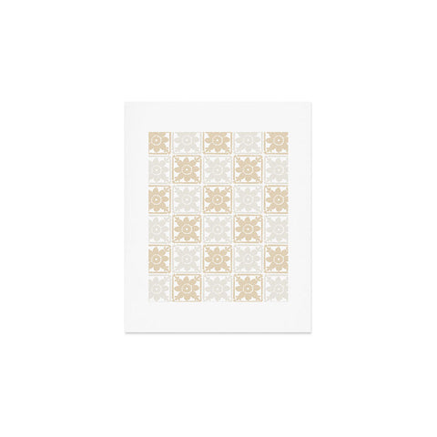 Iveta Abolina Neutral Crochet Checker Art Print