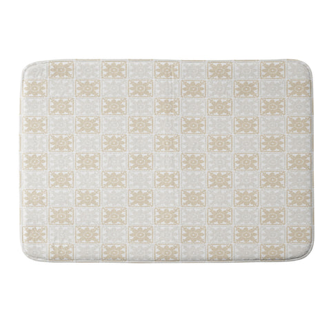 Iveta Abolina Neutral Crochet Checker Memory Foam Bath Mat