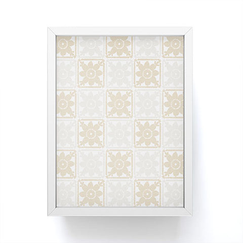Iveta Abolina Neutral Crochet Checker Framed Mini Art Print