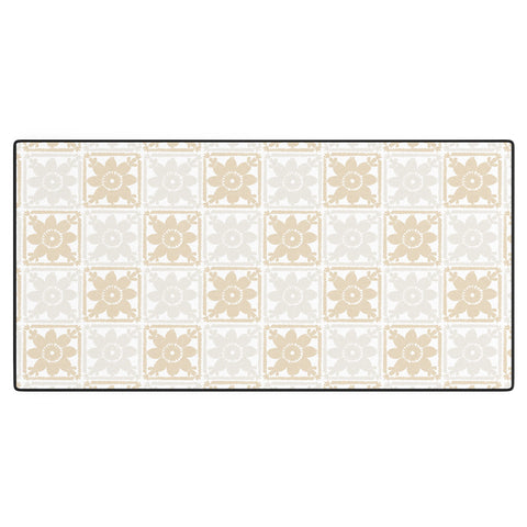 Iveta Abolina Neutral Crochet Checker Desk Mat