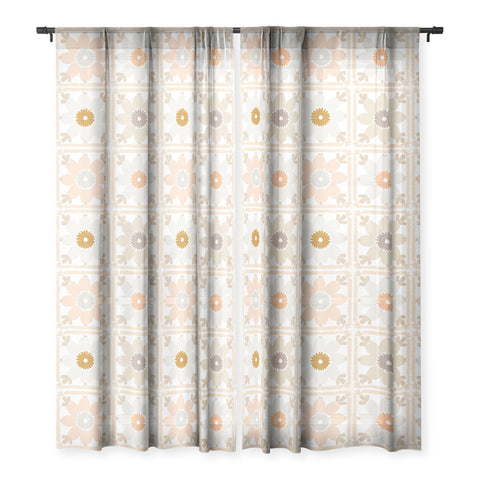 Iveta Abolina Neutral Crochet Sheer Window Curtain