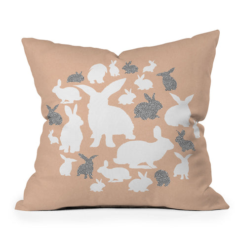 Iveta Abolina Nordic Bunny Outdoor Throw Pillow