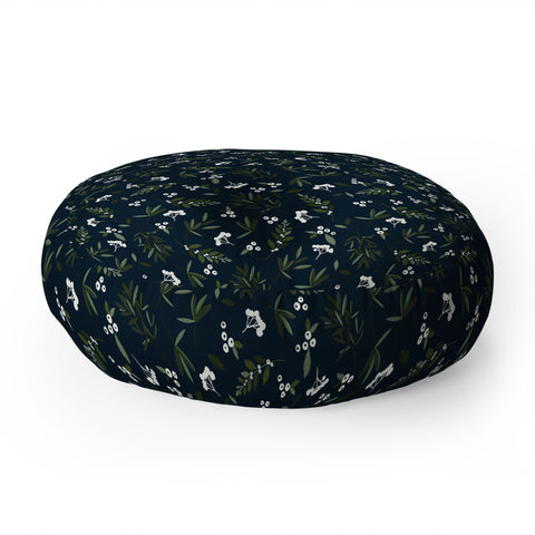 Iveta Abolina Nordic Olive Blue Floor Pillow Round