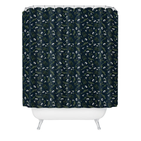Iveta Abolina Nordic Olive Blue Shower Curtain