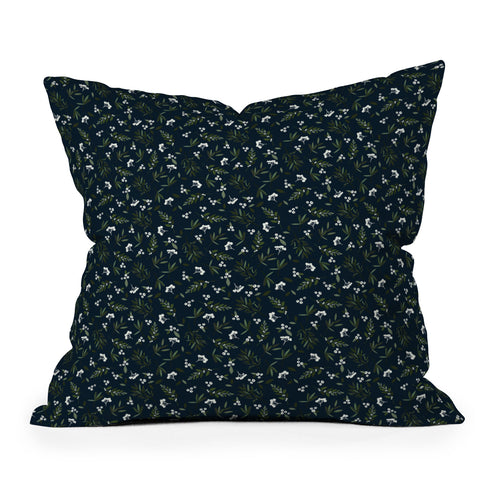 Iveta Abolina Nordic Olive Blue Outdoor Throw Pillow