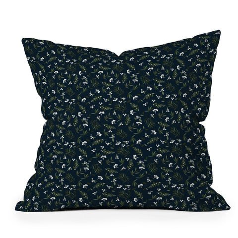 Iveta Abolina Nordic Olive Blue Throw Pillow