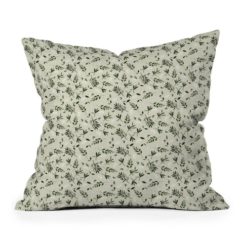 Iveta Abolina Nordic Olive Green Outdoor Throw Pillow