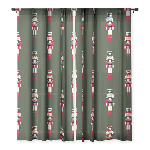 Iveta Abolina Nutcrackers Green Sheer Window Curtain