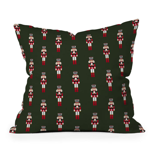 Iveta Abolina Nutcrackers Green Outdoor Throw Pillow