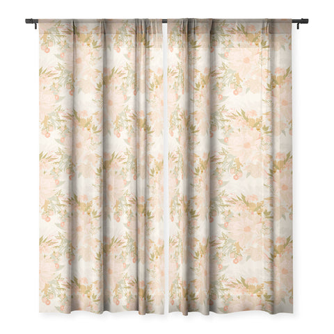 Iveta Abolina Orlando Bloom Cream Sheer Window Curtain