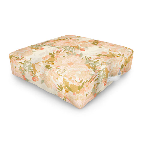 Iveta Abolina Orlando Bloom Cream Outdoor Floor Cushion