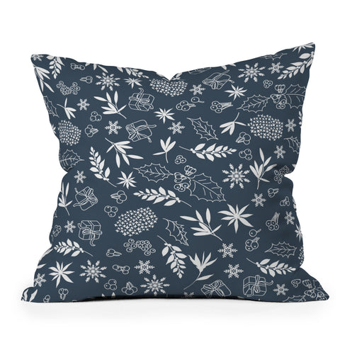 Iveta Abolina Oslo Winter Blue Outdoor Throw Pillow