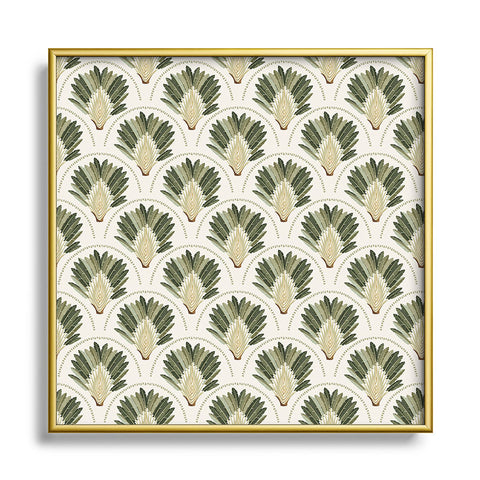 Iveta Abolina Palm Cream Square Metal Framed Art Print