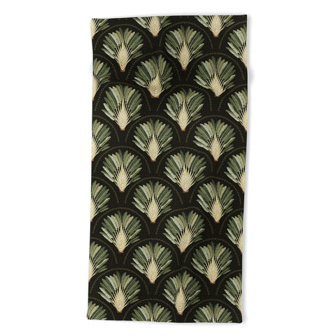 Iveta Abolina Palm Deep Green Beach Towel