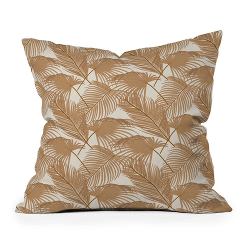 Iveta Abolina Palm Leaves Beige Outdoor Throw Pillow