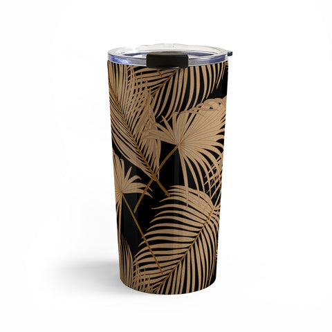 Iveta Abolina Palm Leaves Black Travel Mug