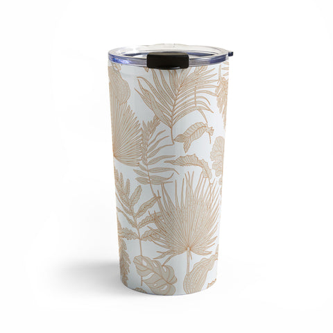 Iveta Abolina Palm Leaves Cream White Travel Mug