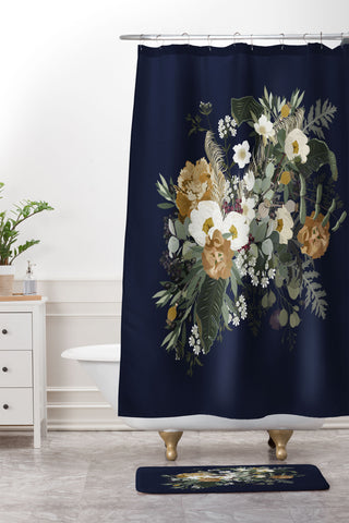 Iveta Abolina Paloma Blue Night Shower Curtain And Mat