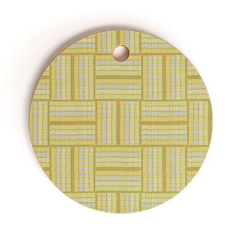 Iveta Abolina Pastel Check Green Cutting Board Round