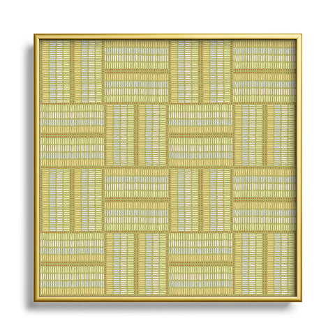 Iveta Abolina Pastel Check Green Square Metal Framed Art Print