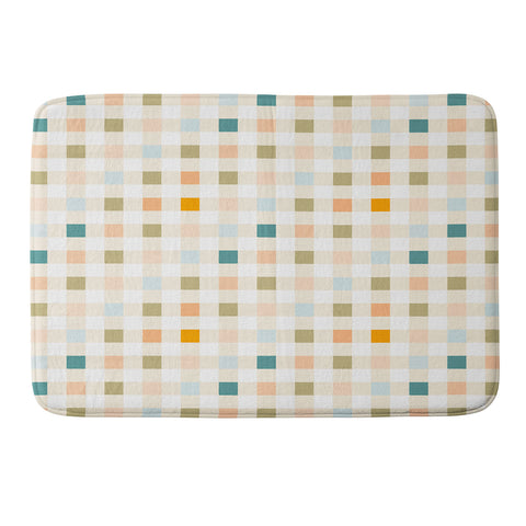 Iveta Abolina Pastel Checker Memory Foam Bath Mat