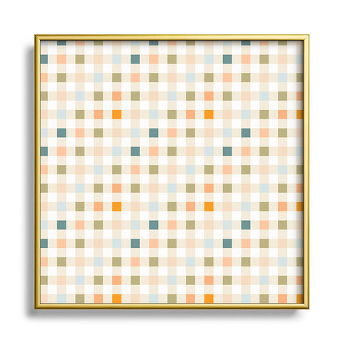 Iveta Abolina Pastel Checker Square Metal Framed Art Print