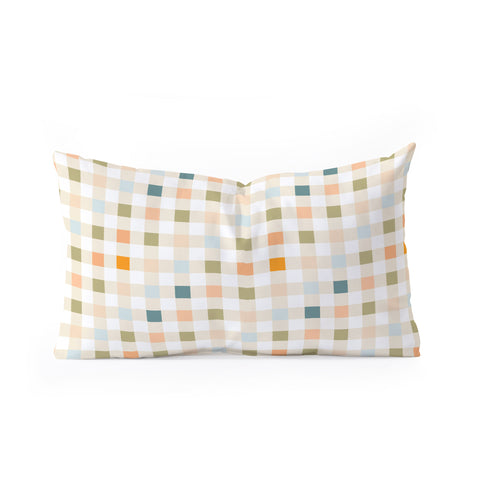 Iveta Abolina Pastel Checker Oblong Throw Pillow