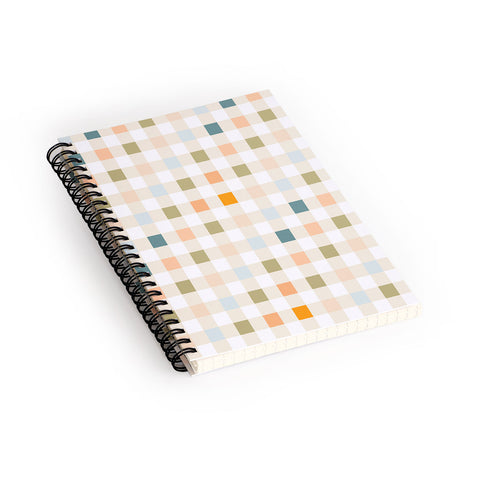 Iveta Abolina Pastel Checker Spiral Notebook