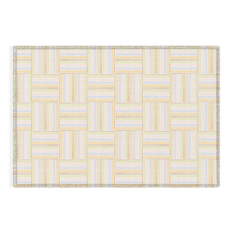 Iveta Abolina Pastel Stripes Check Outdoor Rug