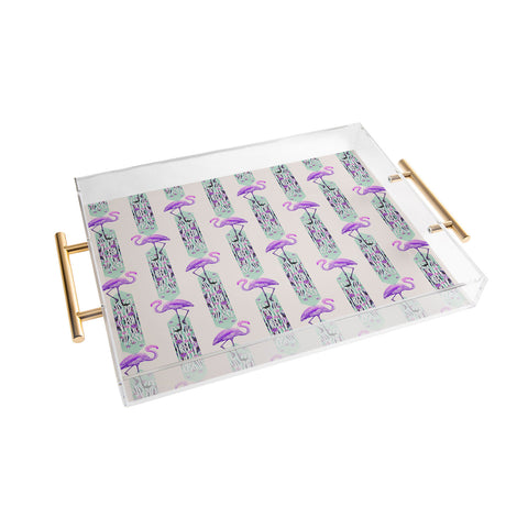 Iveta Abolina Pattern of Flamingo Acrylic Tray