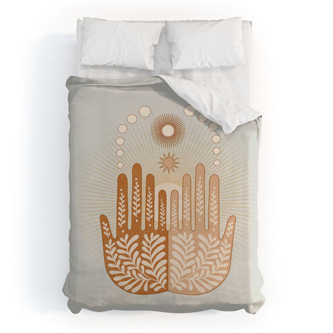 Iveta Abolina Peace Sun Hands Duvet Cover