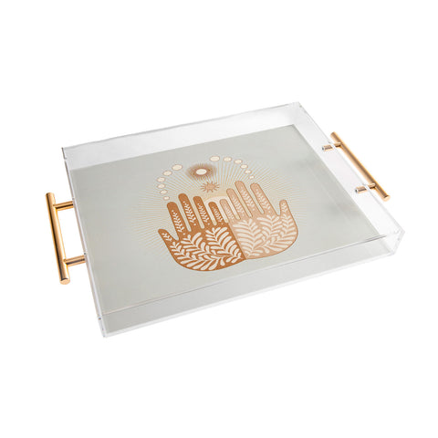 Iveta Abolina Peace Sun Hands Acrylic Tray