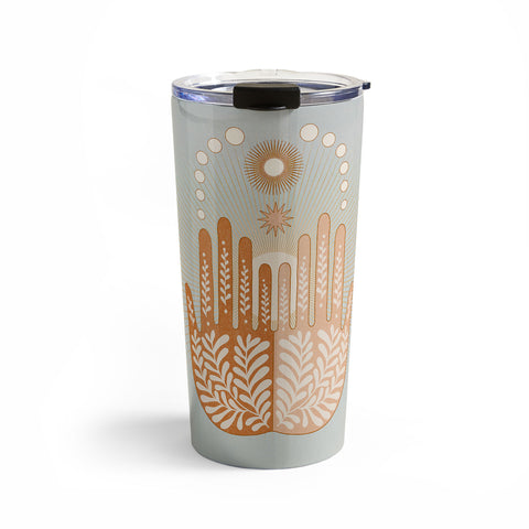 Iveta Abolina Peace Sun Hands Travel Mug