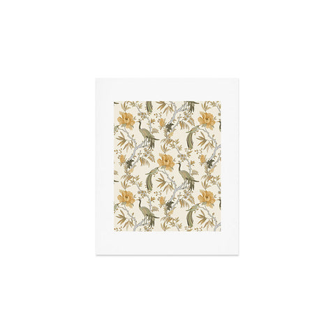 Iveta Abolina Peacock Garden on Cream Art Print