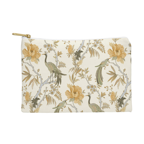 Iveta Abolina Peacock Garden on Cream Pouch