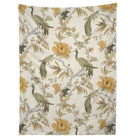 Iveta Abolina Peacock Garden on Cream Tapestry