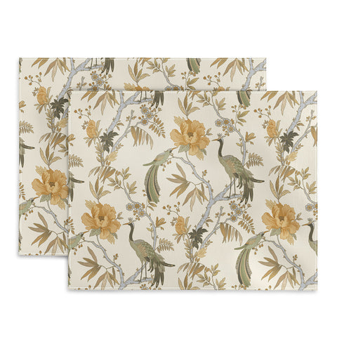 Iveta Abolina Peacock Garden on Cream Placemat