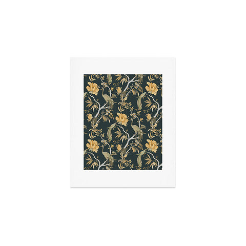 Iveta Abolina Peacock Garden on Teal Art Print