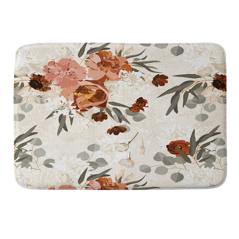 Iveta Abolina Peonies Cream Memory Foam Bath Mat