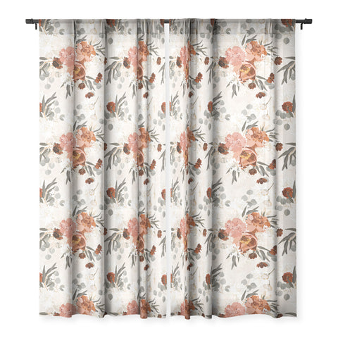 Iveta Abolina Peonies Cream Sheer Window Curtain