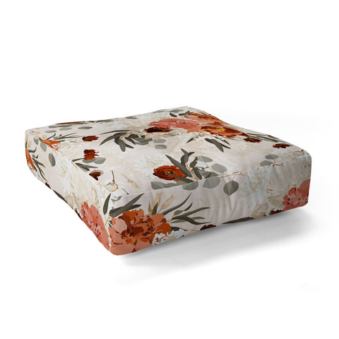 Iveta Abolina Peonies Cream Floor Pillow Square