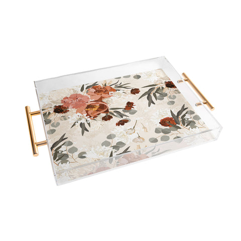Iveta Abolina Peonies Cream Acrylic Tray