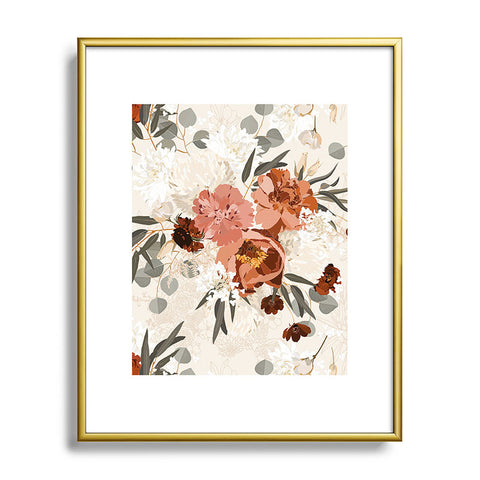 Iveta Abolina Peonies Cream Metal Framed Art Print