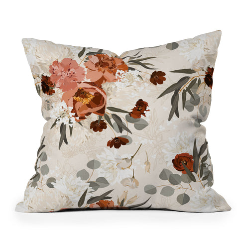 Iveta Abolina Peonies Cream Throw Pillow