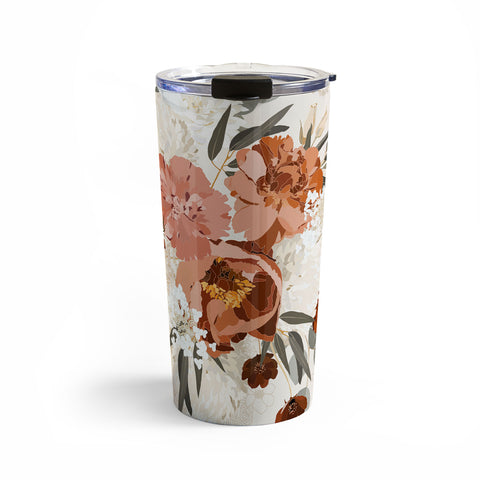 Iveta Abolina Peonies Cream Travel Mug