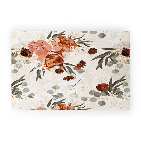 Iveta Abolina Peonies Cream Welcome Mat
