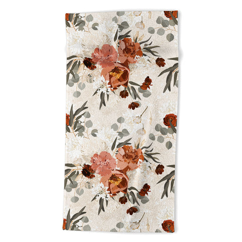 Iveta Abolina Peonies Cream Beach Towel