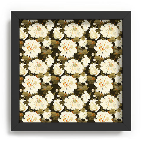 Iveta Abolina Peonies Dark Green Recessed Framing Square