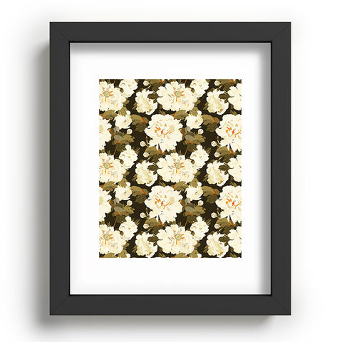 Iveta Abolina Peonies Dark Green Recessed Framing Rectangle